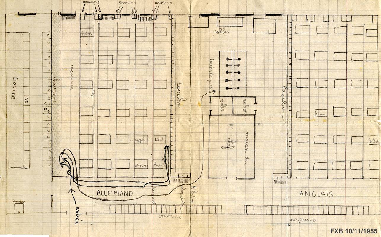 Ecole des pupilles de l'air - Plan d'un dortoir