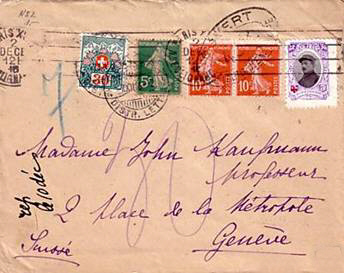 Enveloppe de 1916 avec vignette reprsentant Andr CHAINAT