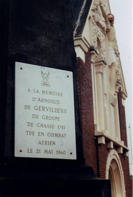 Plaque commmorative 'Arnould de Gervillier  la Vacquerie