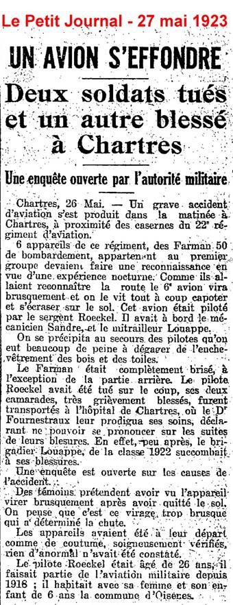 Coupure de journal BA 122