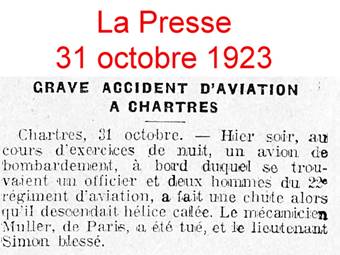 Coupure de journal BA 122