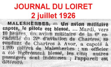 Coupure de journal BA 122
