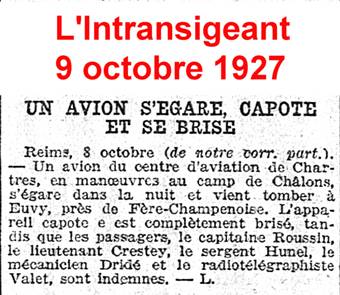 Coupure de journal BA 122
