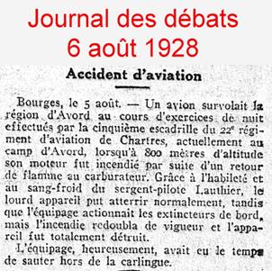 Coupure de journal BA 122
