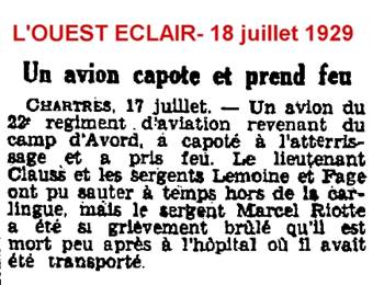 Coupure de journal BA 122