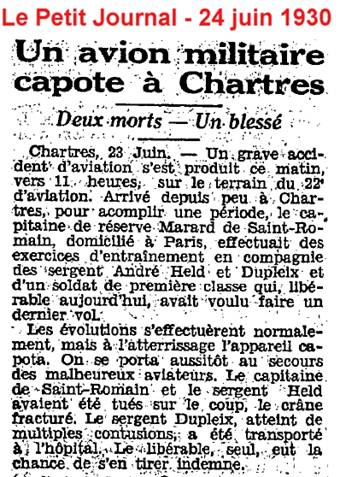 Coupure de journal BA 122