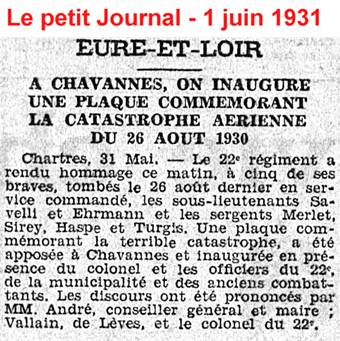 Coupure de journal - BA 122