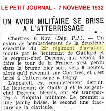 Coupure de journal BA 122