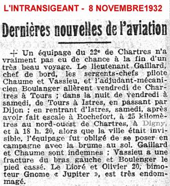Coupure de journal BA 122