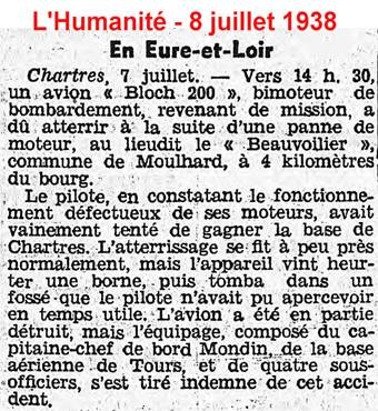 Coupure de journal BA 122
