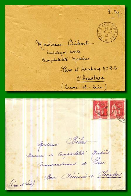 Courrier adress  Julienne BIBERT - BA 122 - Chartres