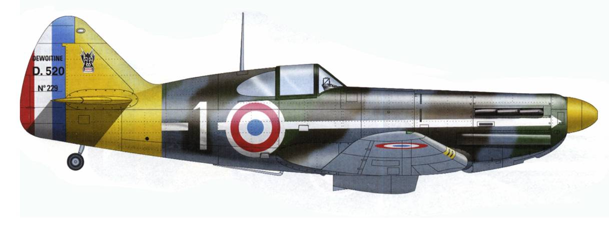 DEwoitine D.520 n 229 -  Capitaine JACOBI  - Catane