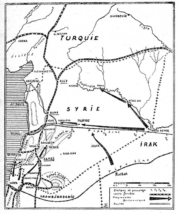 Carte Liban Syrie 1941