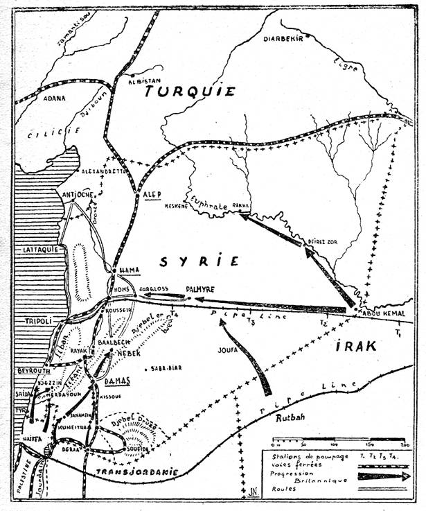 Carte Liban Syrie 1941