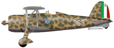 Profil d'un Fiat CR 42 "Cigogna" du 150 gruppo italien