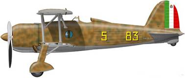 Profil d'un Fiat CR 42 du 180 gruppo italien