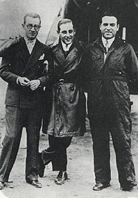Armand LOTTI , Jean ASSOLLANT et Ren LEFEVRE - Tourne europenne avec l'Oiseau Canari