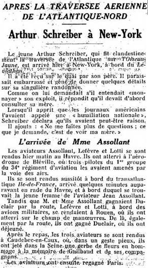 Coupure de presse - ASSOLLANT-PARKER