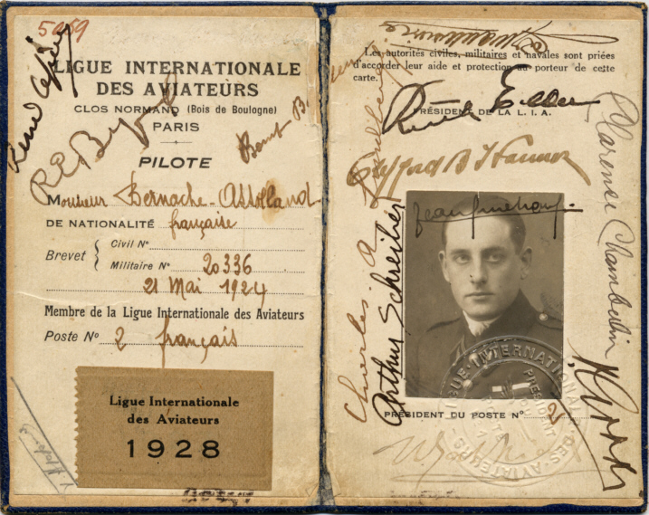 Brevet de pilote de Jean Assollant