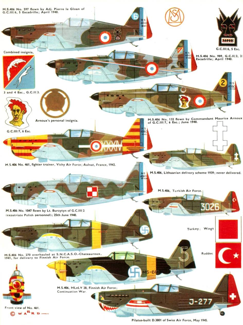 Morane Saulnier 406 - Profils