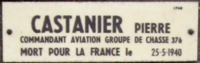 Plaque : Pierre CASTANIER