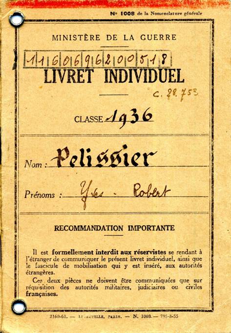 Livret individuel de Robert Plissier