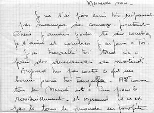 Lettre de Joseph BIBERT  son pouse du 11 novembre 1939 
