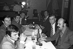 Mine de Mairy 1978c_12_02 02.jpg: Mine de Mairy - Sainte-Barbe 1978 - Bordin, Touly, Pagliéani, Zajac, Chotte, Saragoni, Oettinger