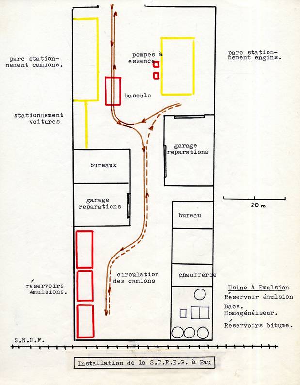 S.C.R.E.G. Pau - Schma d'implantation - 1967