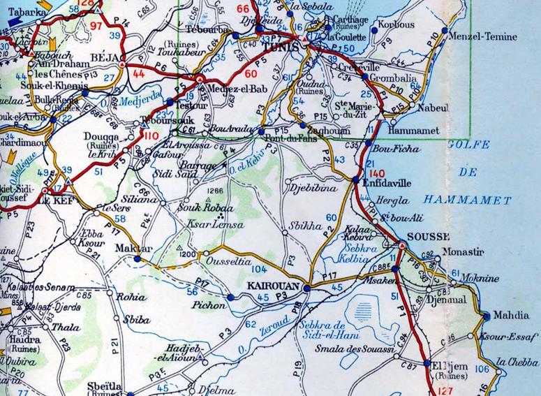 Cartre Michelin de Tunisie 1942
