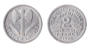 Pice de monnaie avec  "La Francisque  