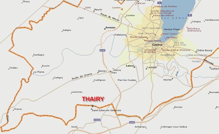 Carte de Thairy - Haute -savoie