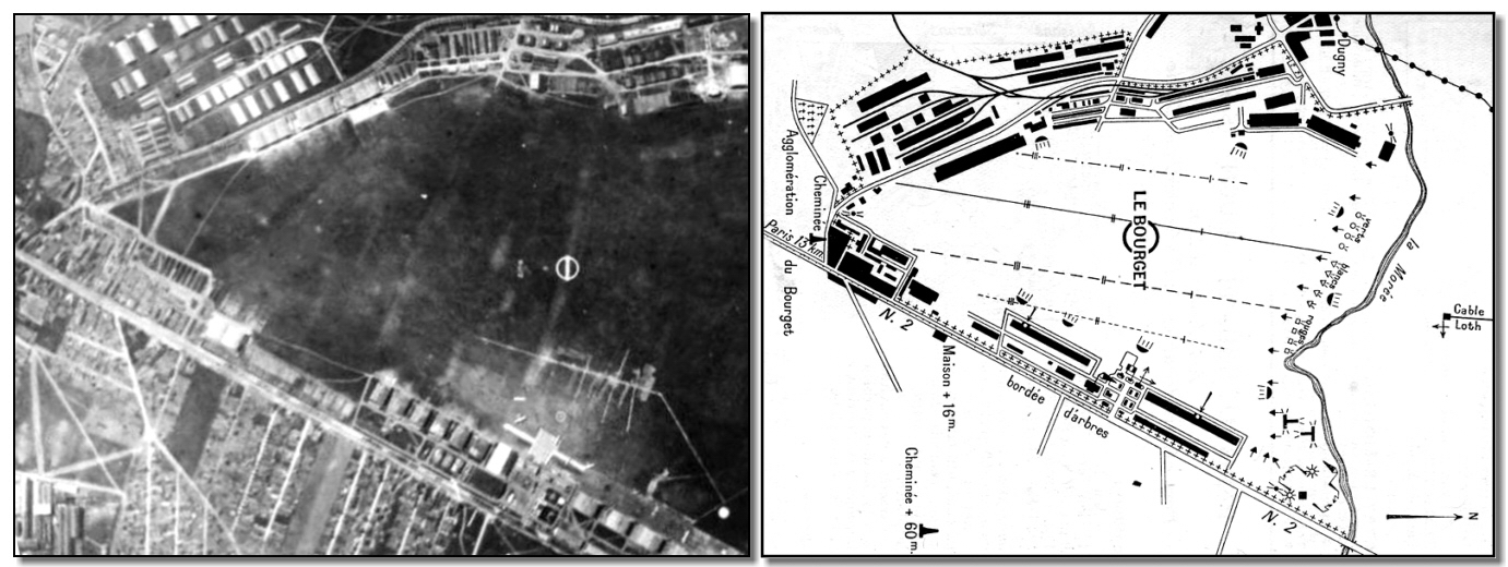 Le terrain d'aviation du Bourget en 1929 et 1935