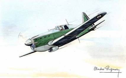 Morane Saulnier 406 -Dessin - Forces polonaises