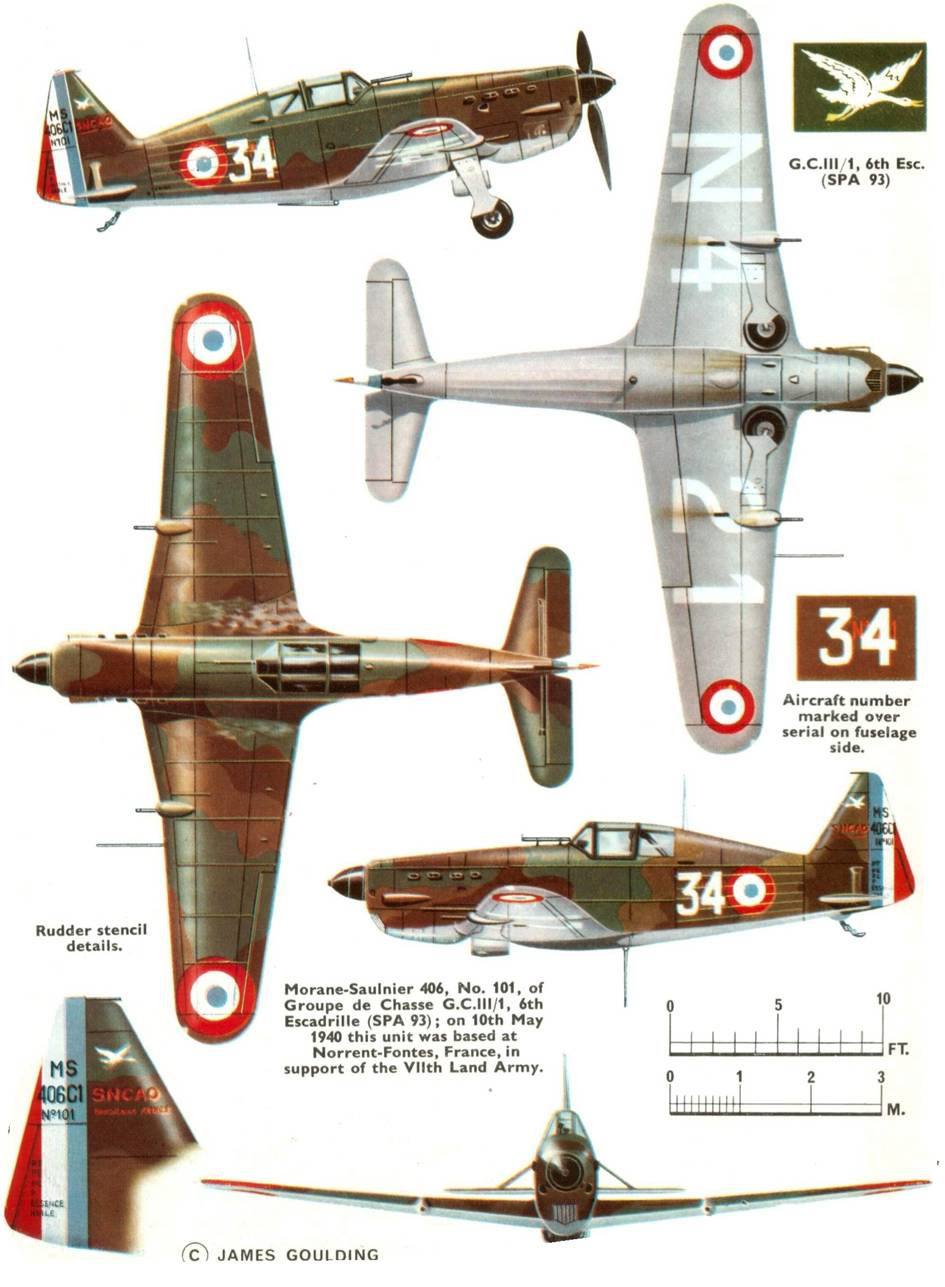 Morane Saulnier 406 - Profil
