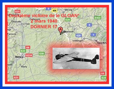 Bouzonville - Dornier 17 - 2me victoire de Le Gloan - 2 mars 1940
