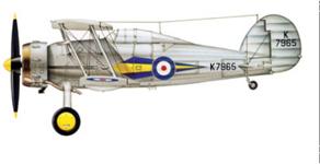 Profil du Gloster Gladiator - Biplan anglais