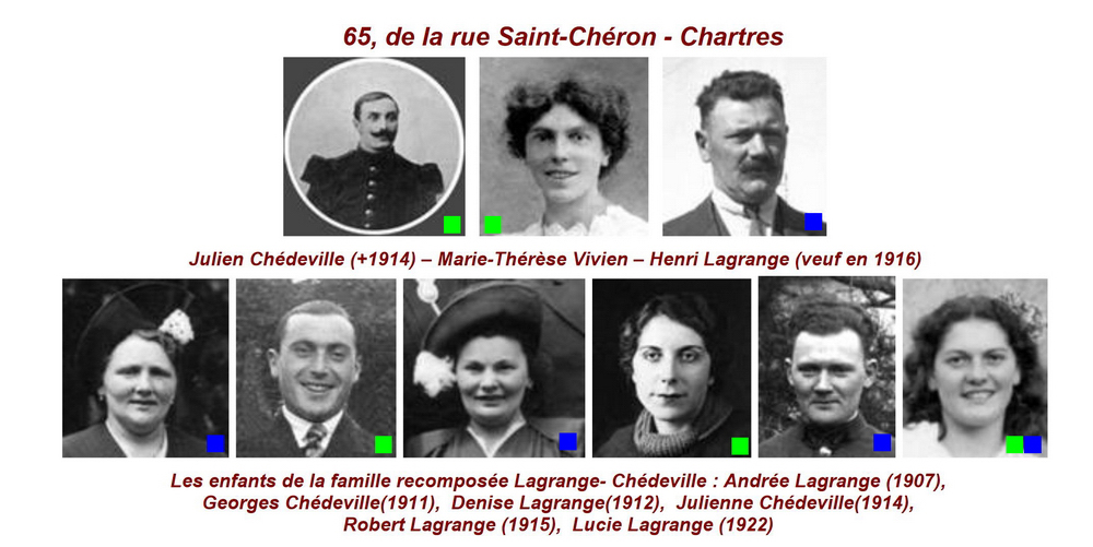 Chartres - 54, rue Saint-Chéron - Famille CHÉDEVILLE - VIVIEN - LAGRANGE