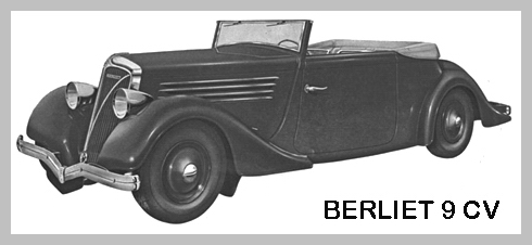 L’automobile du lieutenant Claret avant l’installation d’un « gazogène » - Berliet 944 décapotable 9CV de 1934