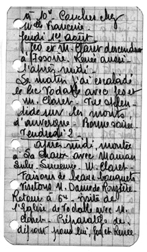 Carnet d'exode de Julienne BIBERT1940
