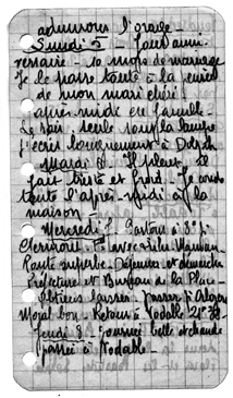 Carnet d'exode de Julienne BIBERT1940