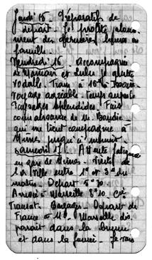 Carnet d'exode de Julienne BIBERT1940